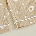 Kaipiclos Baby Girl Clothes Set Toddler Infant Girls Button-down Shirt Top Linen Pants 2PC Daisy Outfits 12 18 24 Month 3T 4T (Daisy Khaki, 12-18 Months)