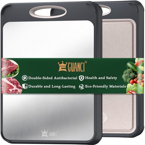 GUANCI Cutting Board for Kitchen, Stainless Steel...