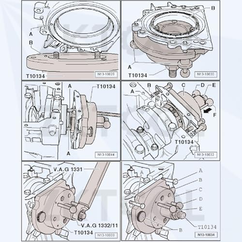 ZKTOOL Werkzeug zum Aus- und Einbau des Kurbelwellen-Dichtringflansches, Kompatibel mit VAG 16V 20V 1.9 2.0 Dieselmotoren und 1.4 1.6 Benzinmotoren, OEM T10134 T10017