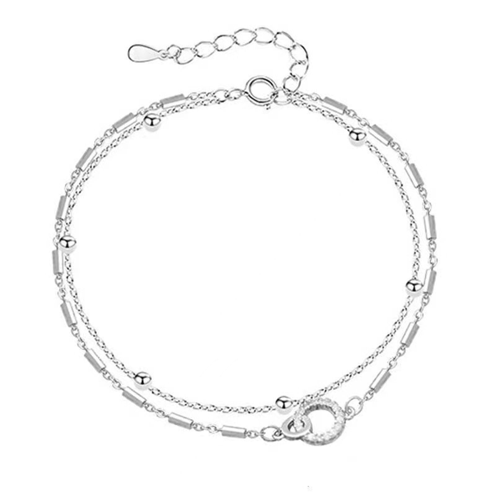 Braccialetto Donna Semplice Bracciale A Doppio Strato per - Minimalist & Elegant Hand Jewellry-sl008 Oro Bianco