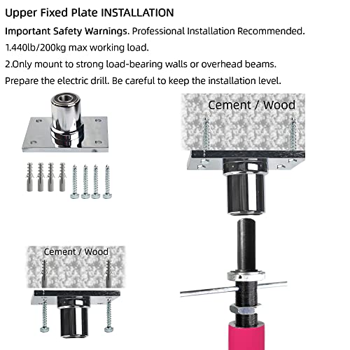 image for PRIORMAN Permanent Dance Pole with Fixed Plate Dancing Pole for Home D