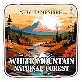 White Mountain National Forest New Hampshire Sticker 4 Inch Wilderness Trails - Waterproof Vinyl Decal for Laptop Water Bottle Car Tumbler - Durable Aesthetic Long-Lasting Stickers for Adults ID44990