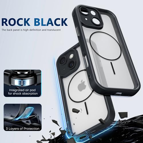 Image of Enflamo Back Cover Case for iPhone 15 Plus Polycarbonate Matte | Ultra Hybrid | Lens Protection & Raised Edges (Black)