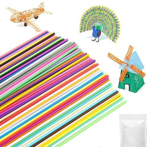300PCS 3D Pen Refills for 3D Doodler Pen Filament Refills 30 Mixed Colours 2.5mm 3D Printing Pen Refills for Kids PCL Low Print Temperature Refills for Kids Creative Arts and DIY Craft Projects