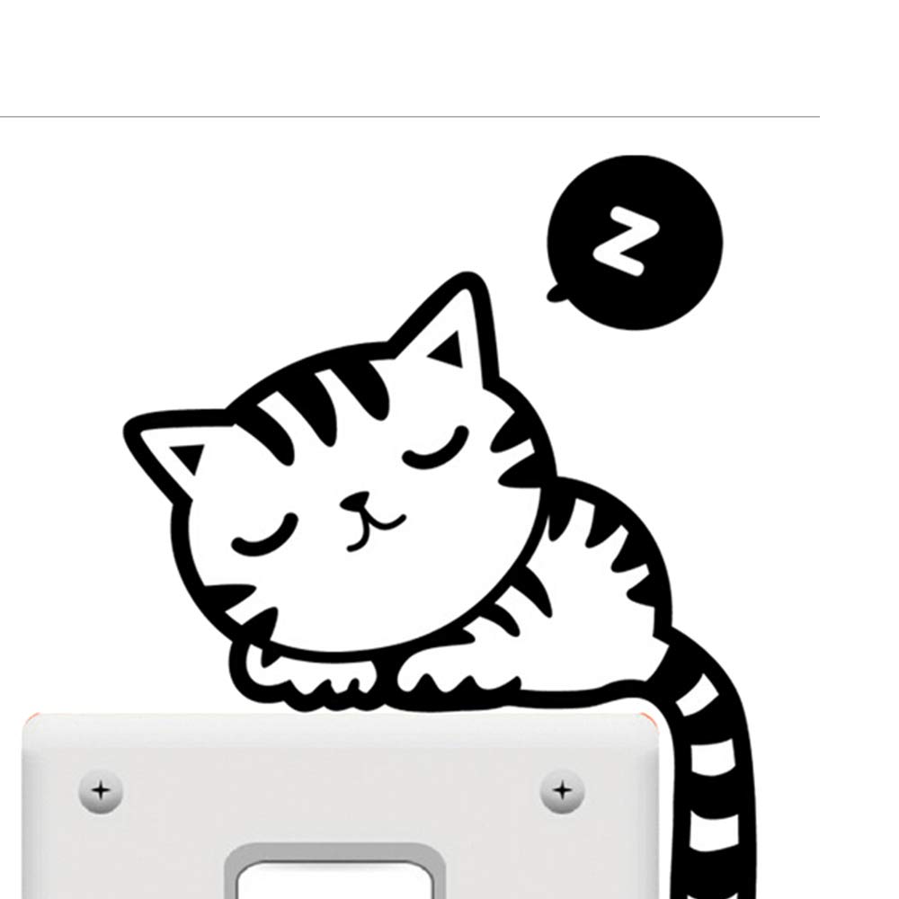 Autocollants Muraux Phosphorescents - Stickers Lumineux Pour Interrupteur Et Déco Chambre, Motifs Animaux (chat, Chien, étoiles) - 6