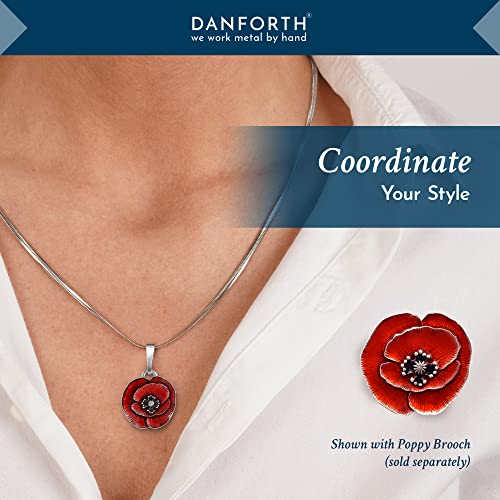 Danforth 66-029-2800 Remembrance Poppy Snake Chain Necklace (Red) – Handcrafted Pewter Memorial Necklace thumb #4