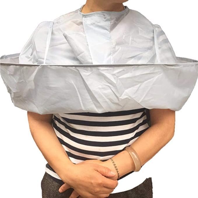 VBM Hair Cutting Cape Hairstylist Simple Design Pattern Hair Cutting Cloak Beard Shaving Umbrella Shape Waterproof Cape Barber Home Salon Haircut Hairdresser Apron Cloth for Adult Women Men Kids