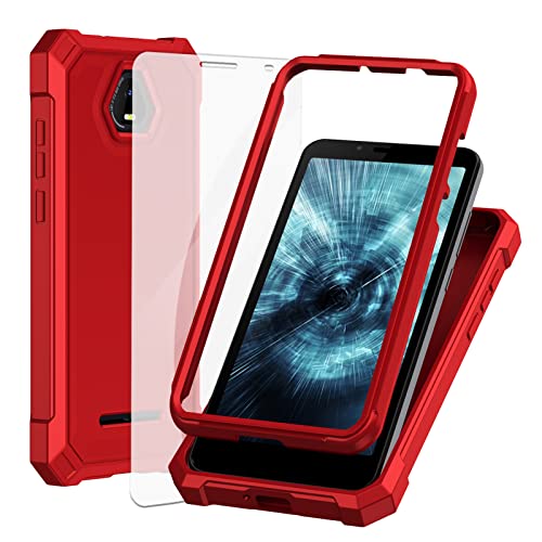 Ailiber Phone Case for Schok Volt SV55 Volt SV55(SV55216) Case and Screen Protector Dual Layer Structure Protection Shockproof Corner TPU Bumper Slim Rugged Silicone Phone Cover for Schok SV55-Red