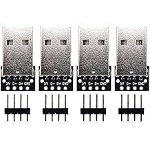 whiteeeen 4pcs USB Type A Male Breakout Board with 2.54mm Male Pin