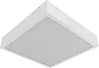 Plafon 30x30cm De Sobrepor Aço E Vidro Quadrado Sala, Cozinha, Quarto e Banheiro 1000/30 (Branco Texturizado)