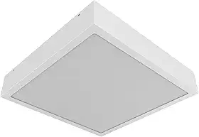 Plafon 30x30cm De Sobrepor Aço E Vidro Quadrado Sala, Cozinha, Quarto e Banheiro 1000/30 (Branco Texturizado)