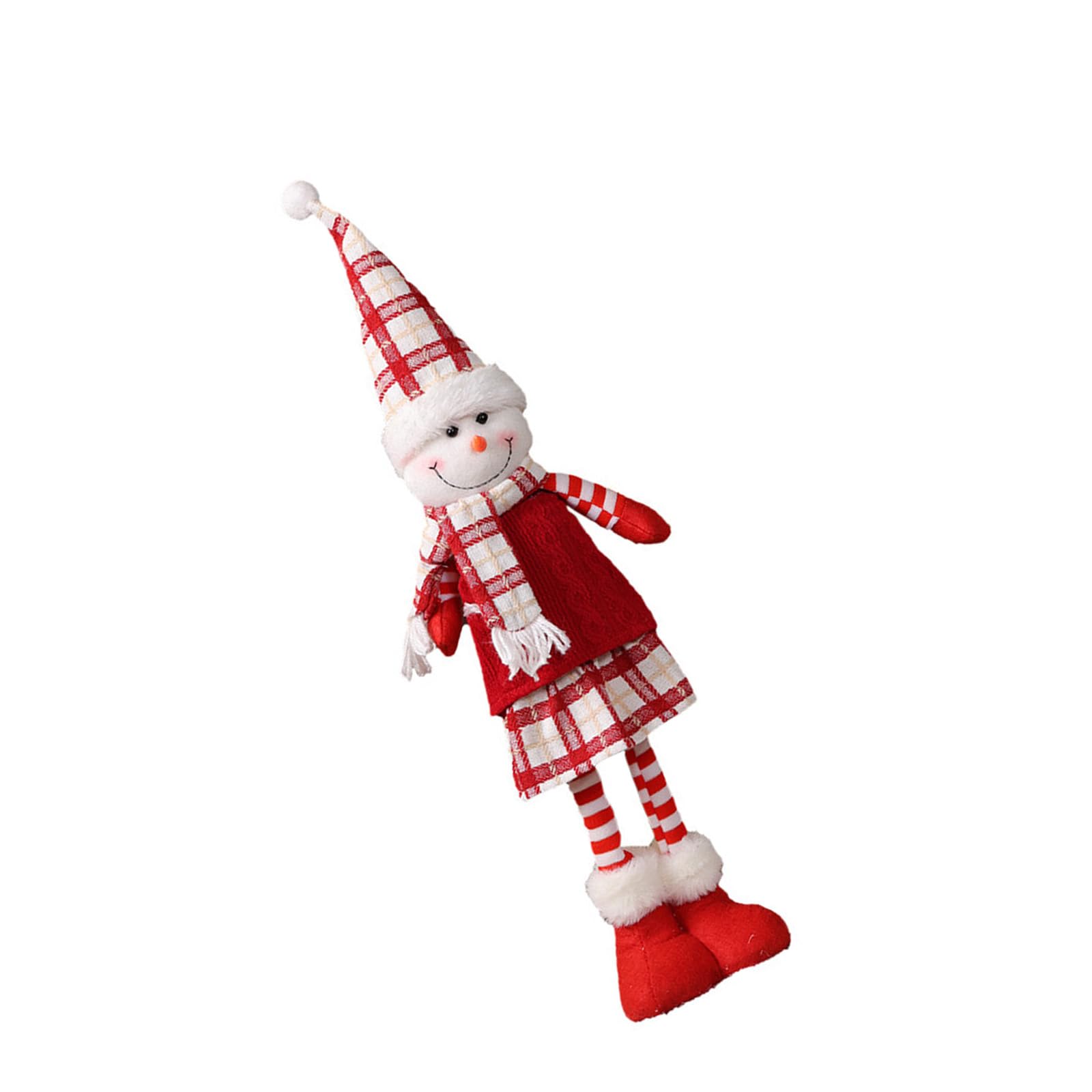 HZBB Telescoping Christmas Decors Santa Snowman Deer Polyester Statue Storage Festival Table Centerpieces Festival Stretch Doll Ornament