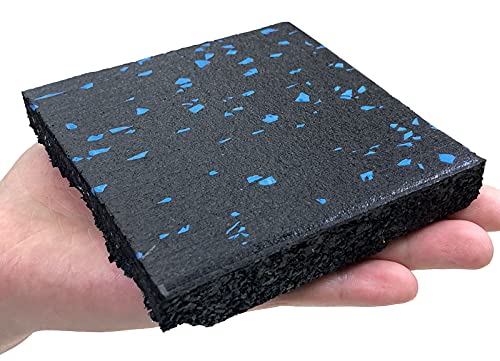 KaRaDaStyle ゴムマット ジムマット 20mm 防音 防振 床 ホームジム 筋トレ マット ダンベルマット トレーニングマット ジム フロアマット 衝撃吸収 ラバーマット gym mat 50角 (サンプル/ブルー)