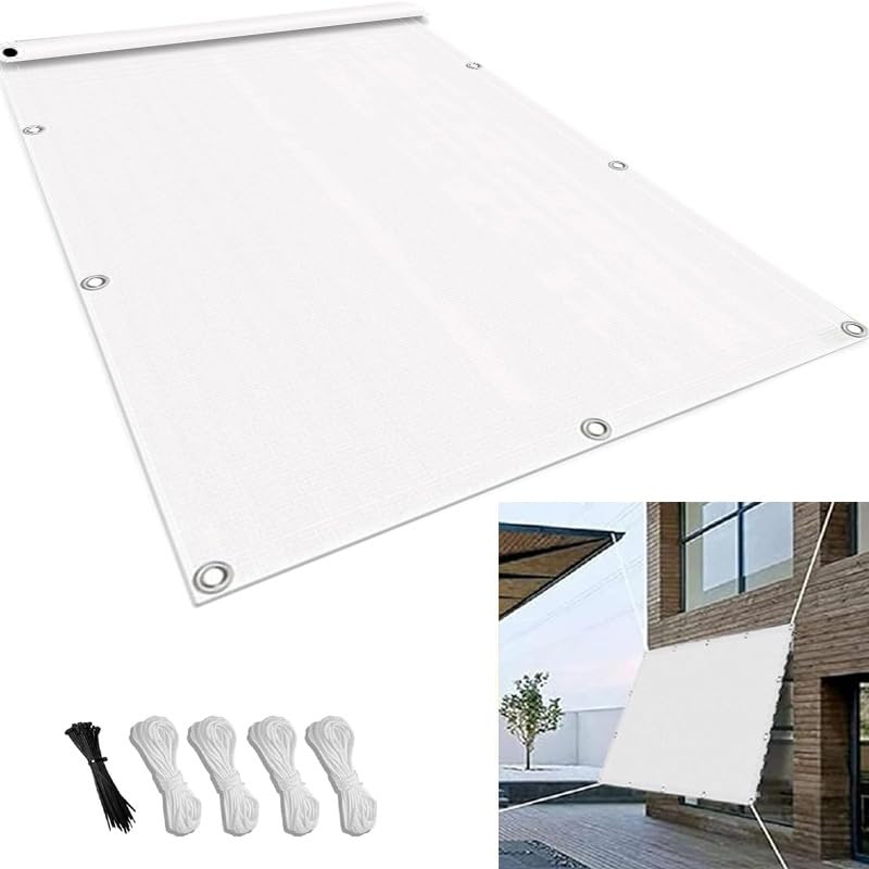 Voile d'ombrage 95% protection UV imperméable blanche 6x6.4m - 2