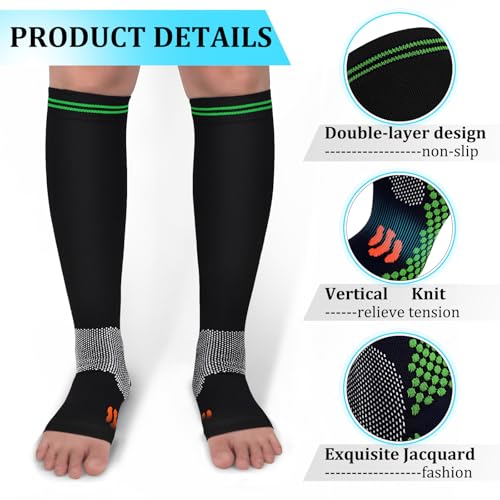 Image of 30-40mmHg Medical Graduated Compression Socks for Women&Men Circulation-Compression Stockings-Knee High Socks for Support,Hiking,Running