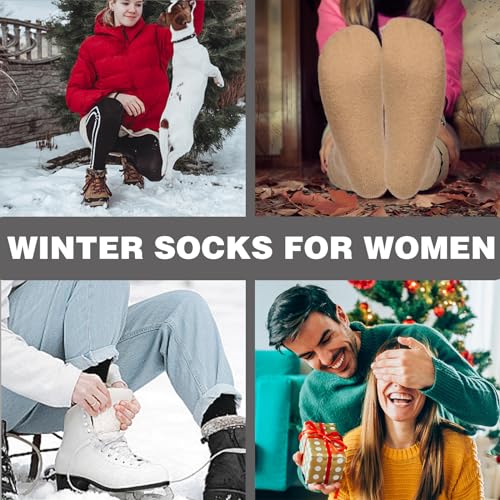 3 Pairs Women Marino Wool Socks Large Size Heavy Winter Warm Thermal Cashmere Soft Super Thick Socks Cold Weather4