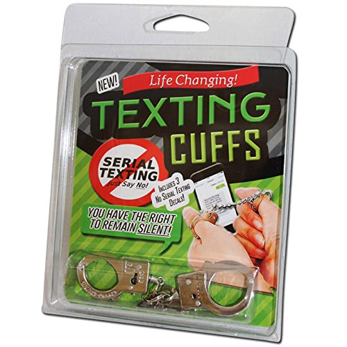 Gears Out Texting Cuffs – Thumb Cuffs for Serial Texting Funny Gag Gifts for Teens and Tweens Funny Cell Phone Gifts Millennial Gifts Cuffs with Keys Handcuff Keychain4