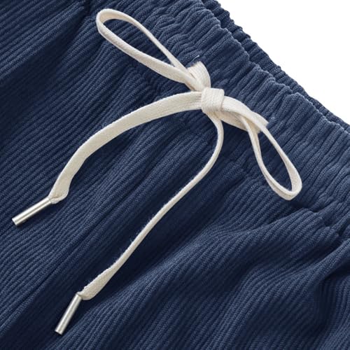 Mens Linen Pants Summer Casual Wide Leg Trousers, Lightweight Breathable Loose Fit with Drawstring Waist,Comfy Linen Trousers2