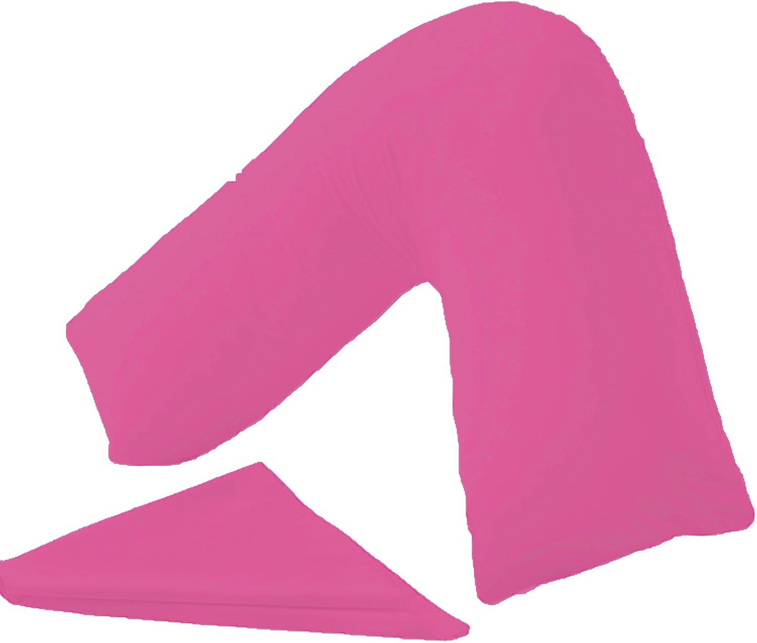 Comfy Nights Orthopedic V Shape Pillow Extra Support For Head, Neck & Back with Free Cover - Fuchsia — image 1