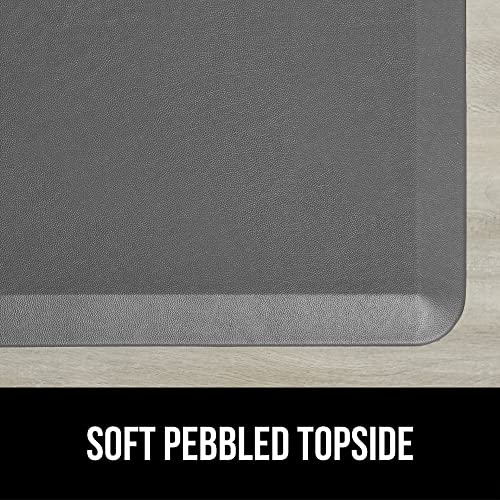 Gorilla Grip Anti Fatigue Cushioned Kitchen Floor Mats, Thick Ergonomic Standing Office Desk Mat, Waterproof Scratch Resistant Pebbled Topside, Supportive Comfort Padded Foam Rugs, 39X20, Gray #TOP6