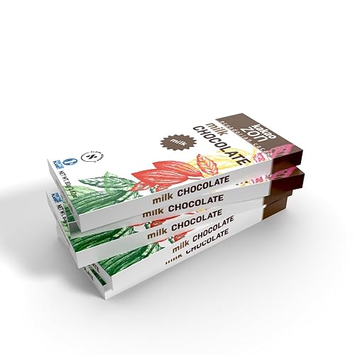 KakaoZon Barras de chocolate con leche Chocolate con leche 100% cacao ecuatoriano Sin gluten Sin OGM Libre de la mayoría de los alérgenos