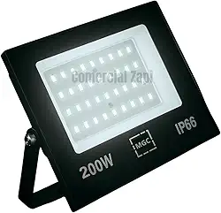 Refletor LED 200W Holofote Bivolt Branco Frio IP66 SMD à Prova D'Água, Luz Alta Potência para Fachadas, Jardins, Piscinas, Eventos, Iluminação Moderna, Eficiente e Econômica - Linha Premium