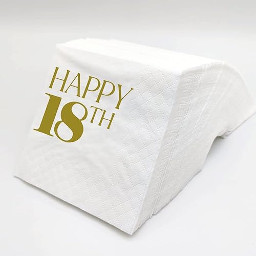 SharkBliss Servilletas de cóctel de 40 cumpleaños, paquete de 100 servilletas de cóctel desechables de papel para bebidas de cóctel para su 40