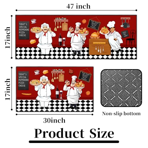Alfombras de cocina lavables y súper absorbentes JWXCBIM con diseño de Fat Chef 3