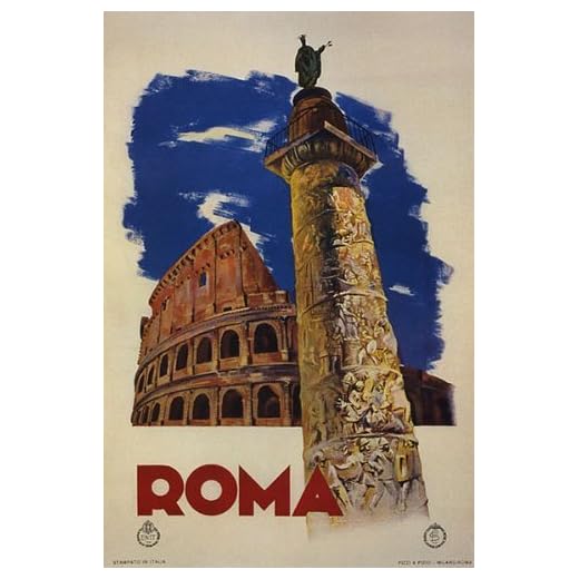 ROMA ROME COLOSSEUM TRAVEL TOURISM ITALY ITALIA ITALIAN VINTAGE POSTER REPRO