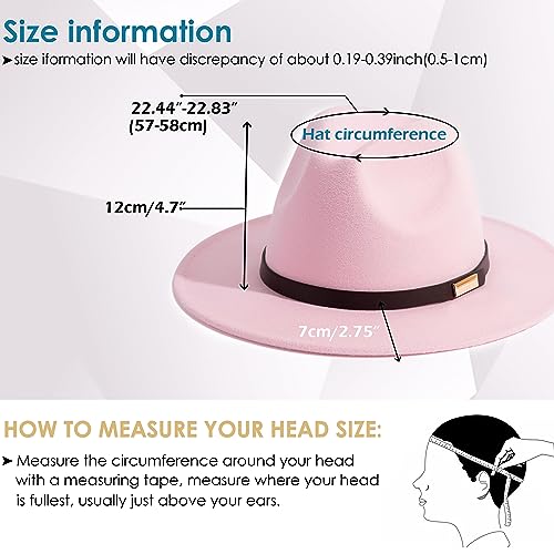 Image of Fedora Hats for Men Wide Brim Panama Hat with Classic Belt