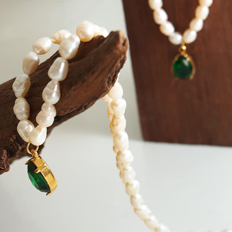 Delicate 14K Gold Freshwater Pearl Necklace with Water Drop, Opal and Shell Pearl Pendant Necklace, Elegant Gift for Mom2