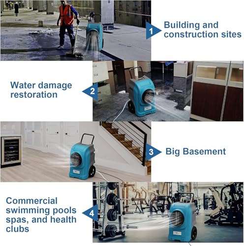 Image of ALORAIR 270 PPD LGR Commercial Dehumidifier with Pump & Drain Hose, Portable Industrial Dehumidifiers with Wheels for Water Damage Restore, Basement, Garage, 6 Years Warranty
