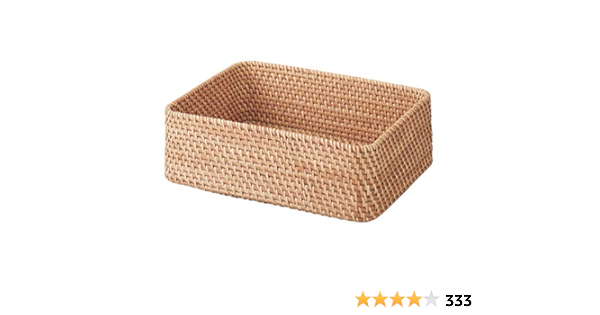 Amazon.co.jp : 無印良品 重なるラタン長方形バスケット・小 (V)約幅