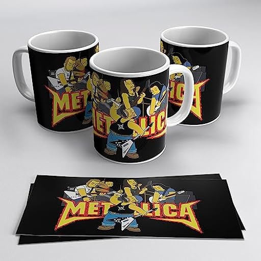 newseny Taza regalo Rock - Metallica de dibujos animados - Regalo para fans de Metallica y Rockeros (taza rock) | Cerámica 355ml | Ya disponible en tu tienda friki favorita! En mundofriki.es!