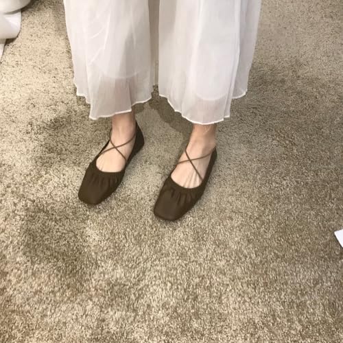 ZQW Soft Mary Jane Ballet Flats for Women Elastic Crisscross Straps Comfortable Shoes for Walking Commute City Lifestyle2