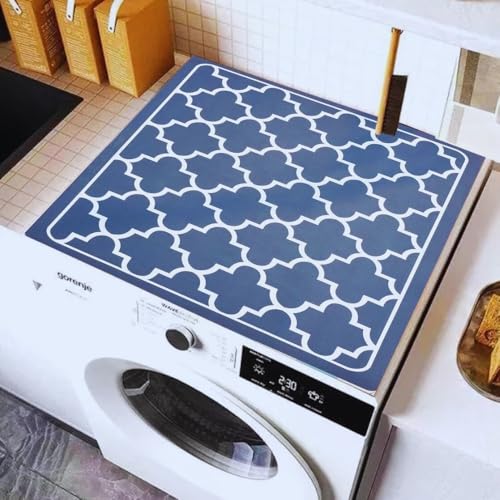 Image of Homecloud Non-Slip Washing Machine Mat - Durable Waterproof Protective Cover for Washer & Dryer, Dust-Resistant Mat Ideal for Laundry Room & Kitchen Appliances (Navy)
