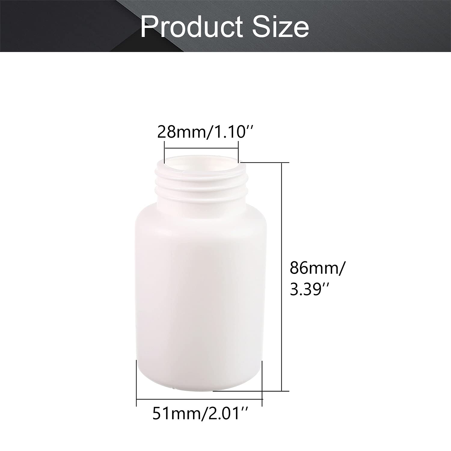 Othmro Lot de 20 bouteilles en plastique PE de 120 ml à large goulot de 28 mm pour échantillons de liquide avec bouchon pour magasins d'alimentation Blanc