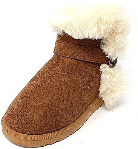 Chatterbox - Botas de Invierno para niñas, diseño de Flores, Talla 9 10 11 12 13 1 2, Color Marrón, Talla 31 EU