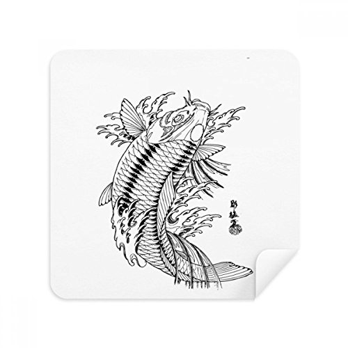 Chiffon écran daim motif poisson pour enlever les traces de doigts sur téléphone lot de 2