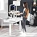 VIVO 26 inch Desk Converter, K Series, Height Adjustable Sit to Stand Riser, Dual Monitor and Laptop Workstation with Keyboard Tray, Light Wood Top, White Frame, DESK-V026KF