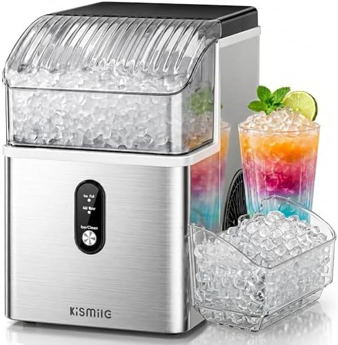 Kismile 35 lbs per day countertop nugget ice maker with 1.2 liter tank