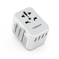 TESSAN Adattatore Universale da Viaggio, Presa Universale da Viaggio con 3 USB A e 1 USB C