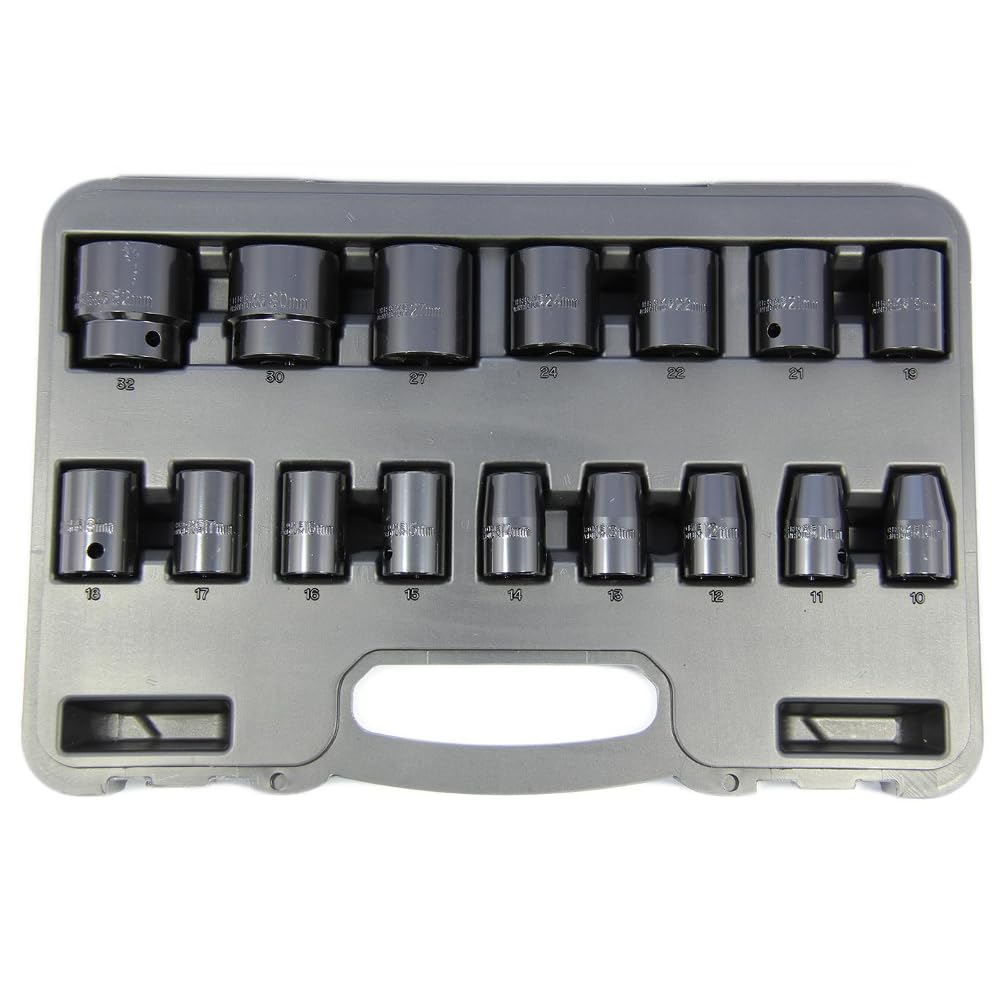 Franklin 1/2" Drive Impact Socket Set 6 Point 16 Pce 10-32Mm Tools Ta804