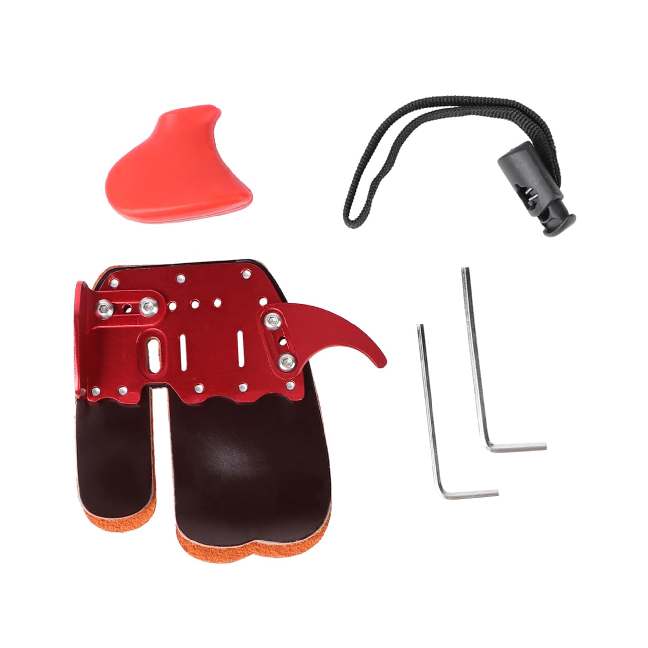 LIOOBO 2 Pcs Hunting Bow Finger Protective Cover Arrow Finger Guard Aluminum Leather Lightweight Breathable Size Adjusting