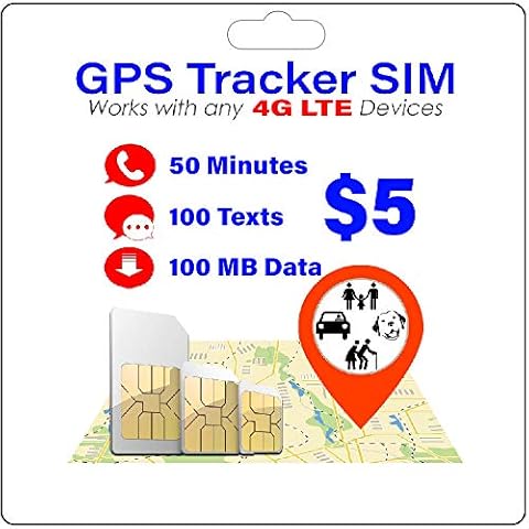 SpeedTalk Mobile GPS Tracker SIM Card for Pet Kid Senior Car 5G 4G Tracking Device - 30 Days Service - USA Canada & Mexico Roaming Cover