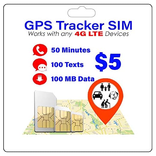 GPS Tracker SIM Card - Pet Kid Senior Car - 4G Tracking Device - 30 Day Service - USA Canada & Mexico Roaming