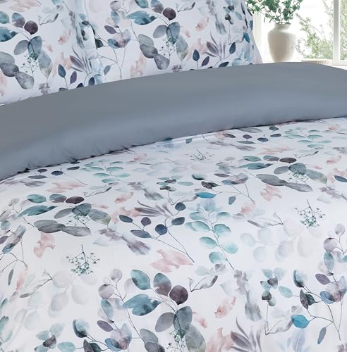 Majestic Giftware Madison Linen 8 Pcs 48" Full Size Duvet Bedding Set (BL508-48F) | Easy Care - Botanical Bliss 300 TC 100% Cotton Sateen |2 Fitted Sheets, 2 Duvets, 4 Pillowcases - Ritz Collection