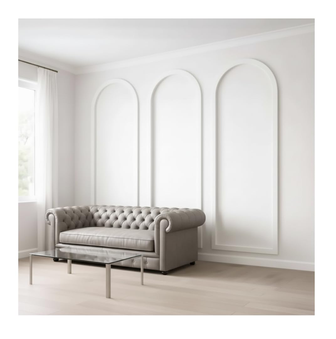 Arch Wall Panelling Kit Long, Decorative MDF Wall Panelling Arch, 241cm x 70cm, Includes Adhesive (3)