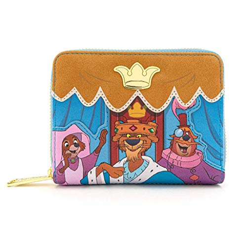 Loungefly x Disney Robin Hood Archery Tournament Zip-Around Wallet (Blue/Tan Multi, One Size)4