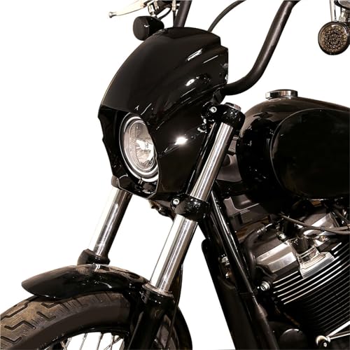 Couvercle de phare noir brillant protecteur et aérodynamique pour harley davidson softail fxbb